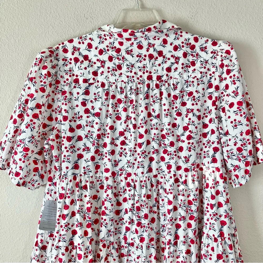 ELIZA J Boho Babydoll Dress 16W Poppy Floral Puff Sleeve Tiered Summer Vacation - Picture 10 of 13